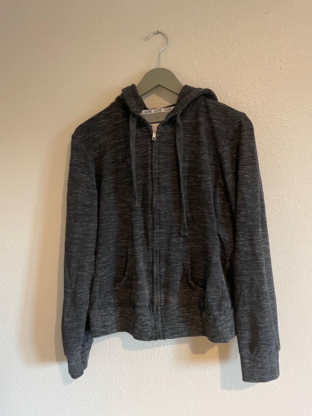 Dark Heather Gray Zip-Up Hoodie